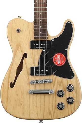 Fender Jim Adkins JA-90 Thinline Telecaster - Guitarra eléctrica, con 2 años de garantía, natural, diapasón de laurel