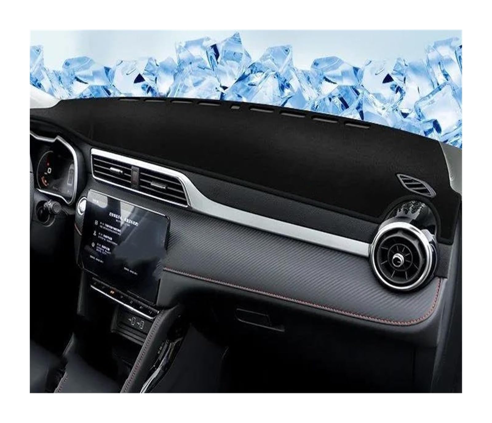 Tapis Tableau De Bord MG ZS 2017-2023 - Protection Anti-UV, Anti-poussière - Installation Sans Colle - Version LHD