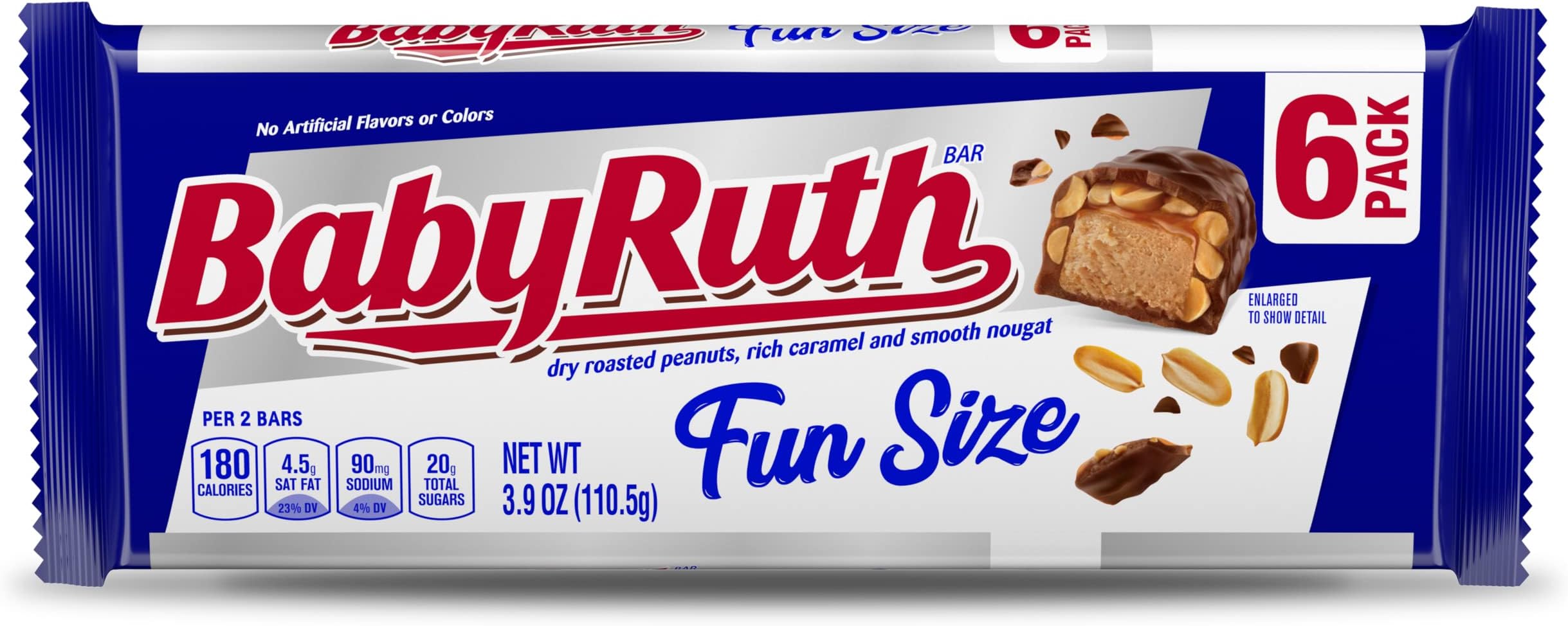 Chocolatey, Peanut, Caramel, Nougat, Fun Size Individually Wrapped Candy Bars, Great Valentine's Day Gifts for Kids, 3.9 oz each