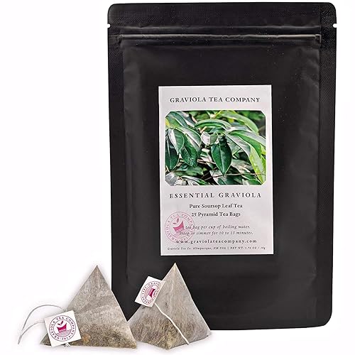 Essential Graviola - Té de guanábana 100% puro, 25 bolsitas de té