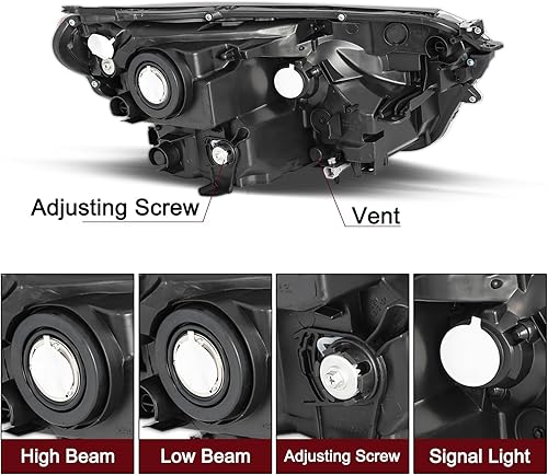 Miniatura 5 de JSBOYAT Reemplazo del conjunto de faros delanteros de proyector para Toyota RAV4 2016-2018, no compatible con modelo LED, carcasa negra del lado del