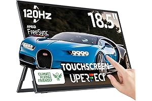 Portable 18.5" Touchscreen 120Hz Monitor with VESA & 180° Adjustable Stand