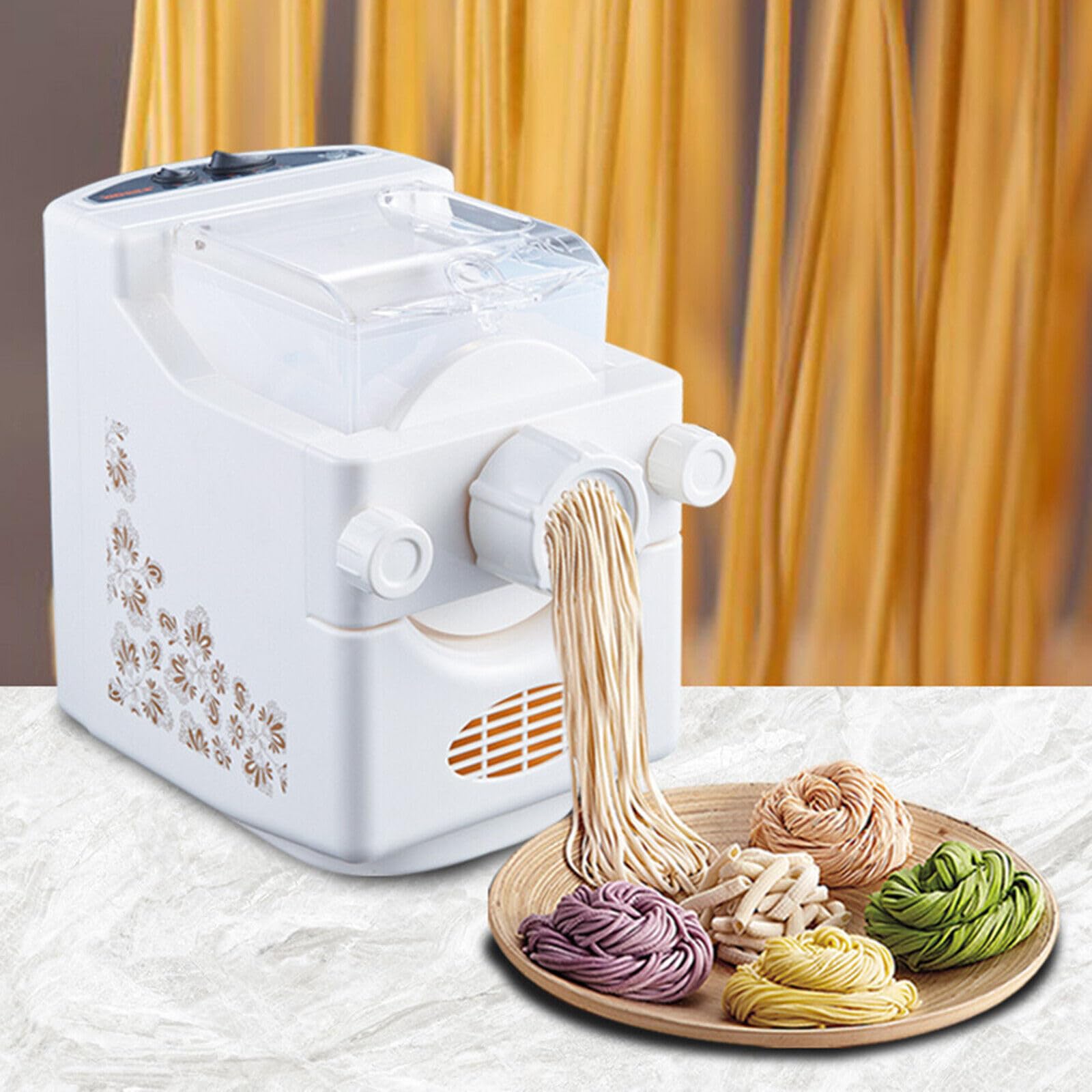 180W Profi Elektrische Nudelmaschine vollautomatisch Pastamaker 500g Kapazität,Kinder, ältere Menschen sind einfach zu bedienen, Schlüsselschalter, Automatik und Nudeln