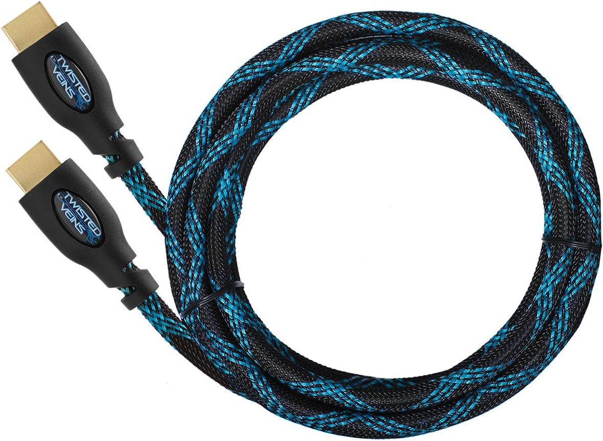 Twisted Veins HDMI Cable 15 ft, Premium HDMI Cord Type High Speed with Ethernet, Supports HDMI 2.0b 4K 60hz HDR on Most Devices and May Only Support 4K 30hz on Some Devices