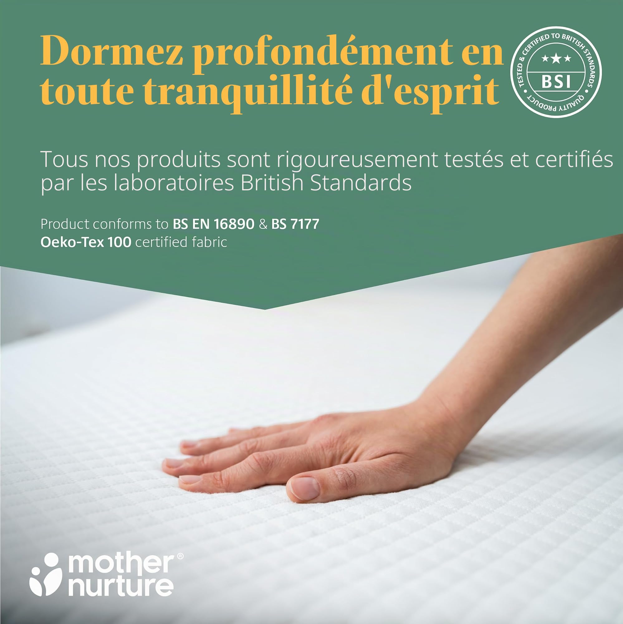 Mother Nurture Essential Matelas de Voyage en Mousse Blanc 95 x 65 x 5 cm