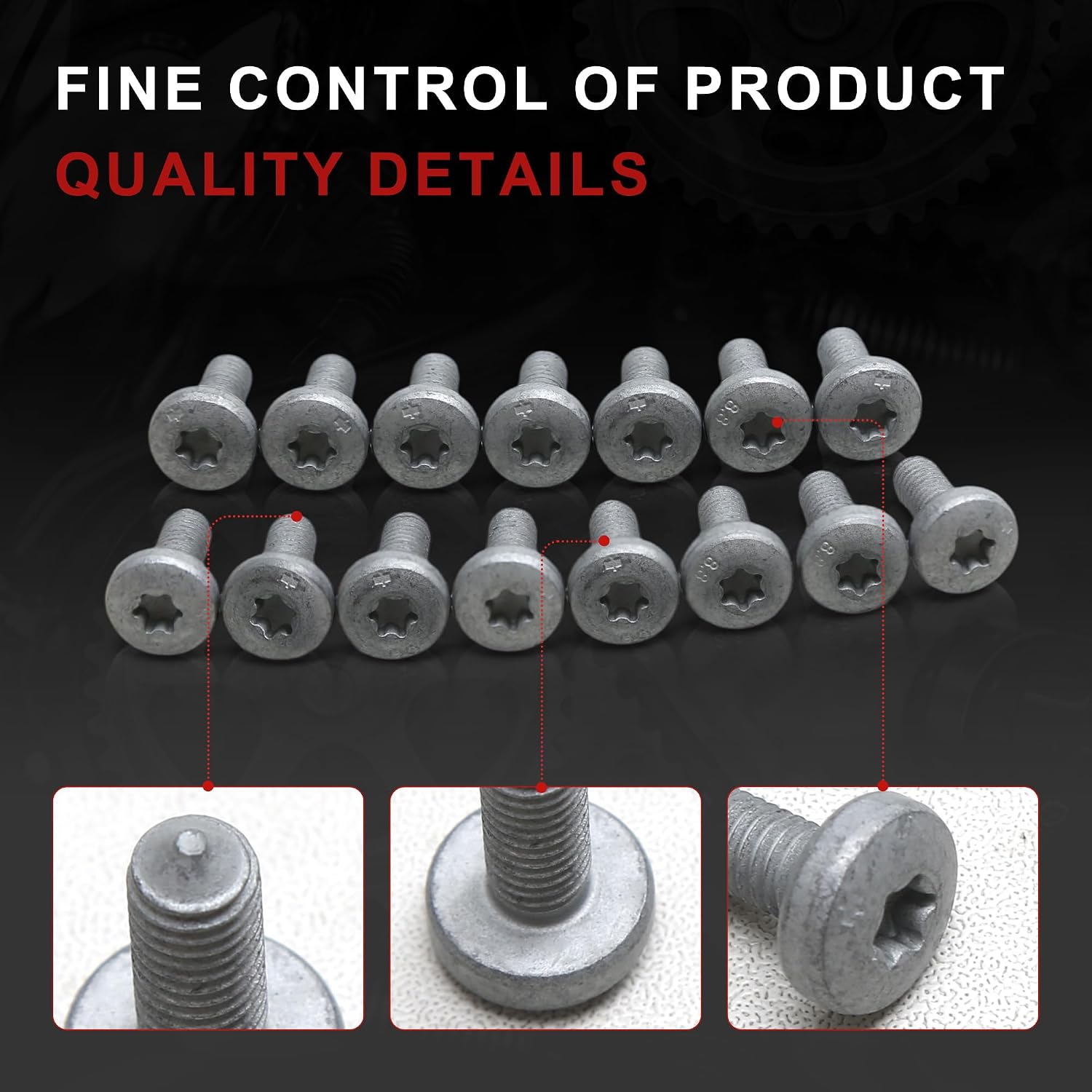 15Pcs Timing Cover Bolts N91096701 N90791202 Compatible with Audi A1 A3 A4 A5 A6 A7 A8 Q2 Q3 Q5 Q7 Q8 TT VW Arteon Beetle Golf Jetta Passat Polo Tiguan Touareg Porsche Seat Skoda