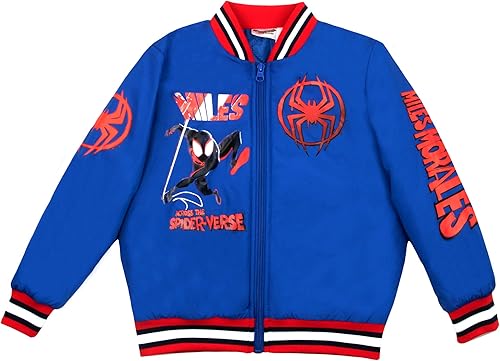 Marvel Superheroes - Chaqueta bomber para niño, Spider-Man, Miles Morales, Black Panther, Ghost-Spider, Venom Bomber para niños