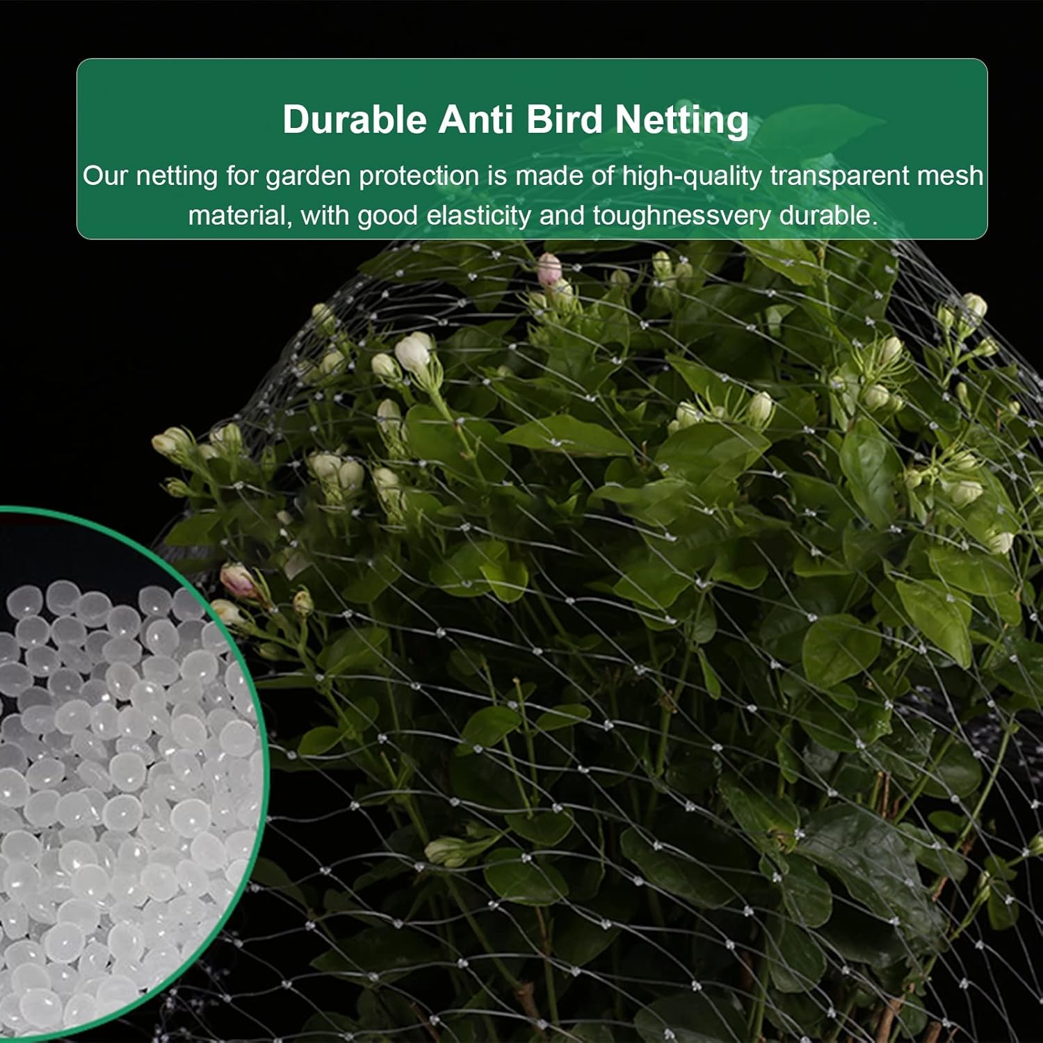 Chicken Plastic Wire Fencing Mesh Bird Netting for Blueberry Bushes, Large White Nylon Mesh/Critter Fence/Plants Protect Net, 5/10/20/30/40/50 M Width(7mx10m/22.9ftx32.8ft)