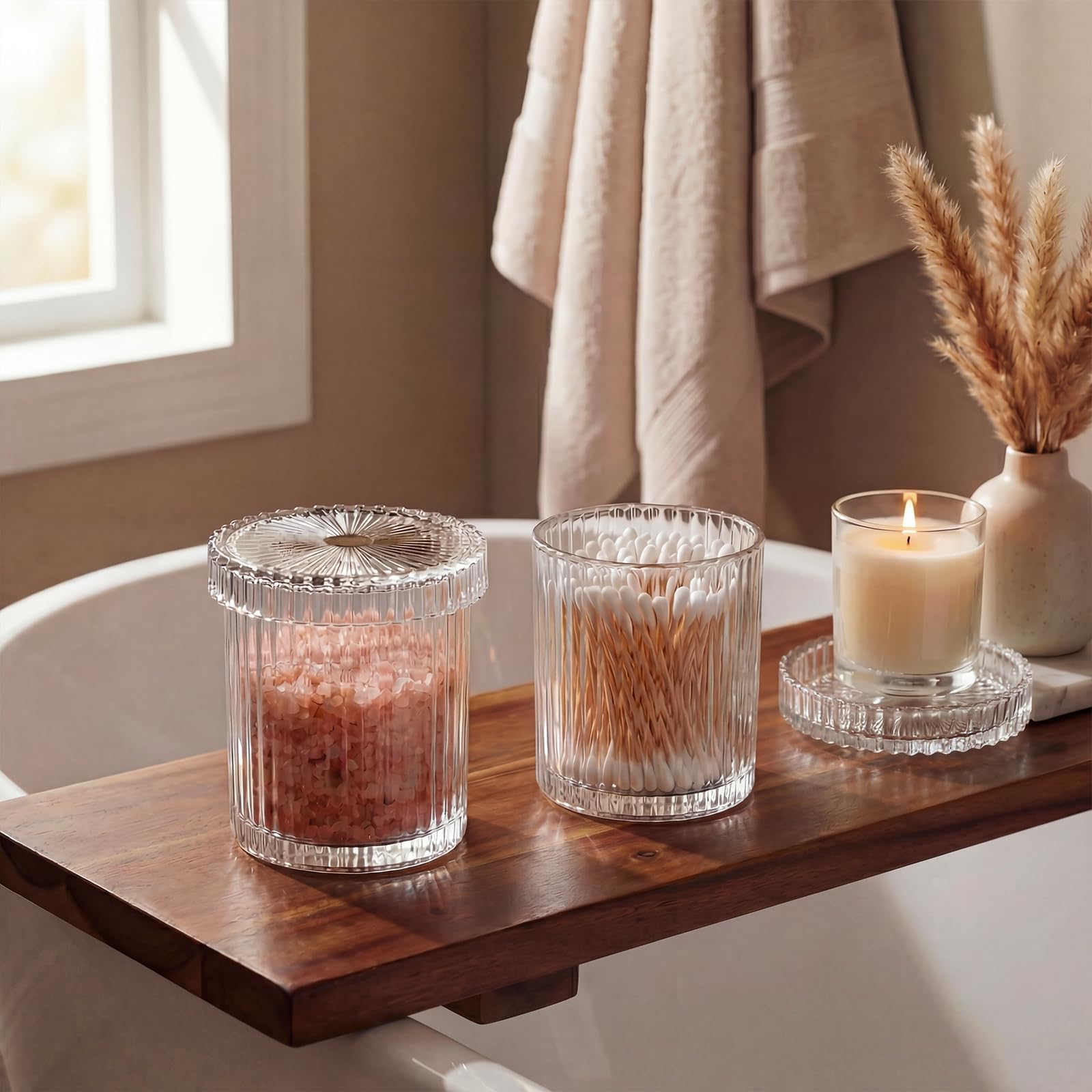 Glass Qtip Holder Jars - Apothecary Storage -7
