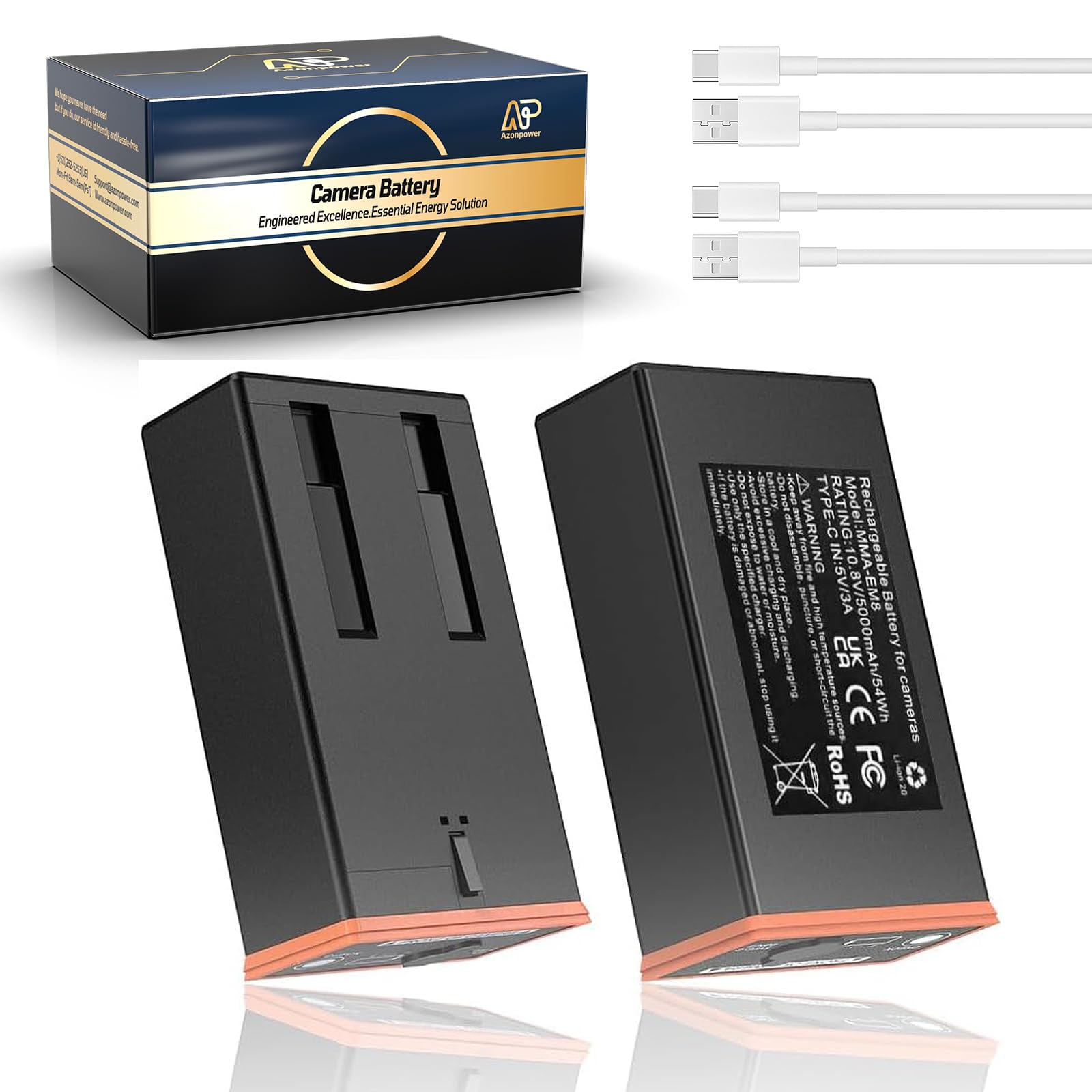 Amazon.com : Azonpower 2 Pack 5Ah Rechargeable Lithium Battery