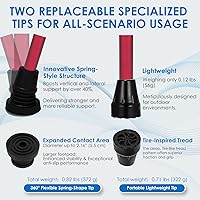 Vista 5 de Walking Cane,Portable & Ultra-Light Series, One-Button Telescopic Folding Walking Cane – Like an Umbrella Compact, Adjustable, All-Terrain Tips