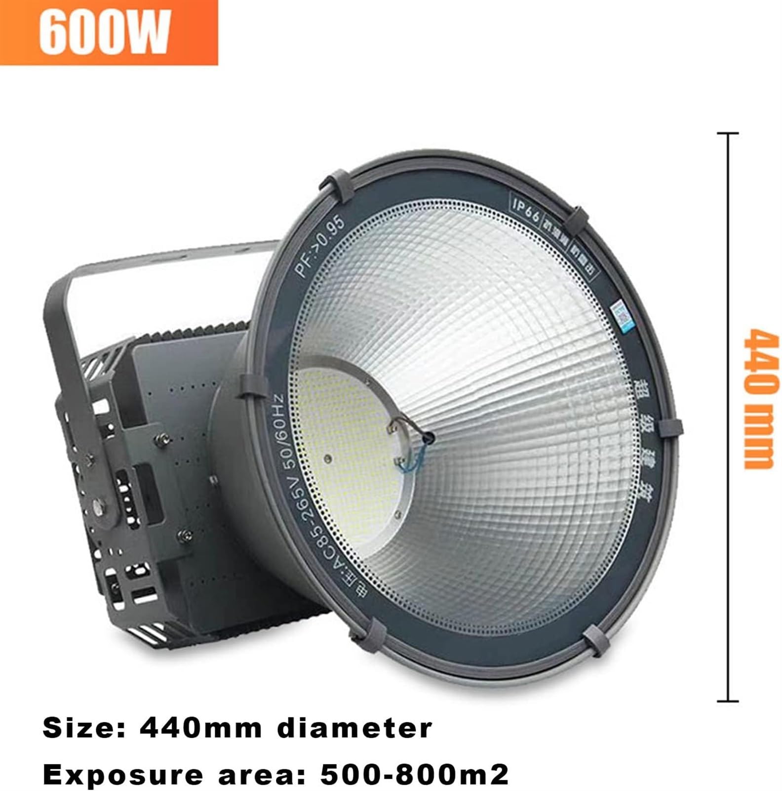 Reflektor LED do użytku na zewnątrz, 300-4000 W, IP66, wodoodporna lampa bezpieczeństwa, światło robocze o wysokiej jasności, na podwórko, magazyn, stadion, garaż