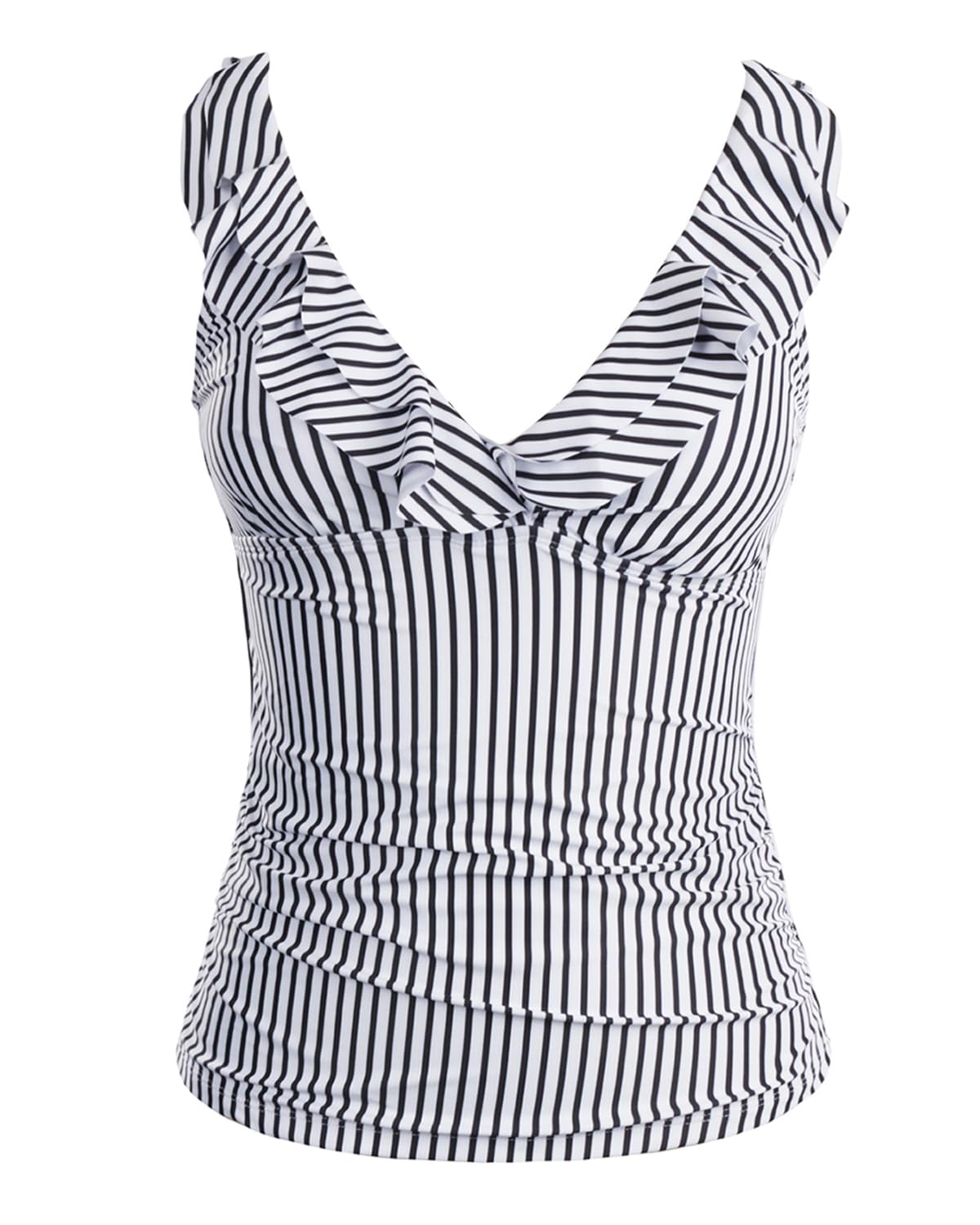 Yonique Womens Tankini Top Only Tummy Control Bathing Suit Top Ruffle Swimsuit Top V Neck Swim Tank Top