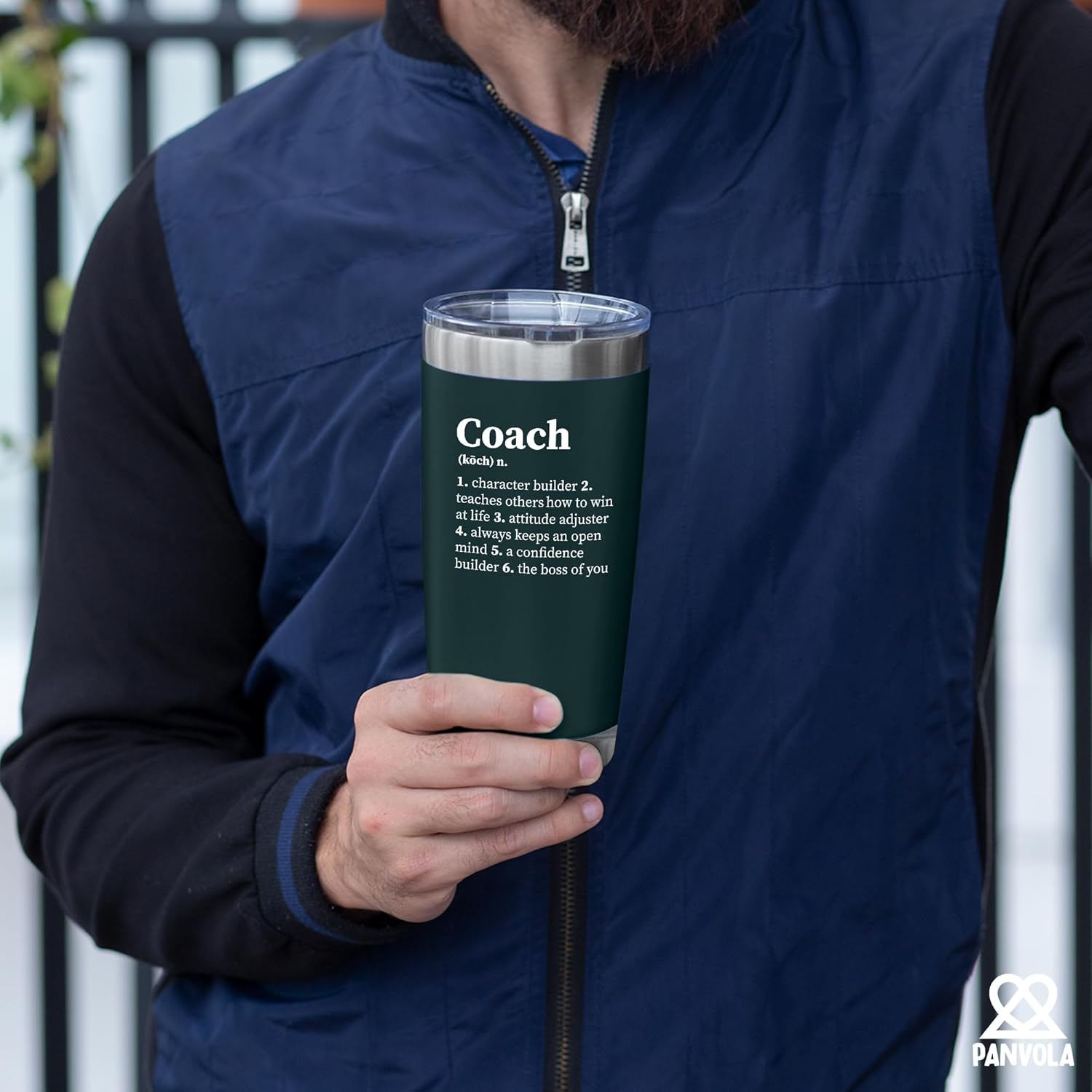 Coach Noun Definition Vacuum Insulated Tumbler Navy Coach Gifts Sports Team Manager Office Boss Appreciation Inspirational Stainless Steel With Removable Lid Drinkware (20 oz) - Image 6