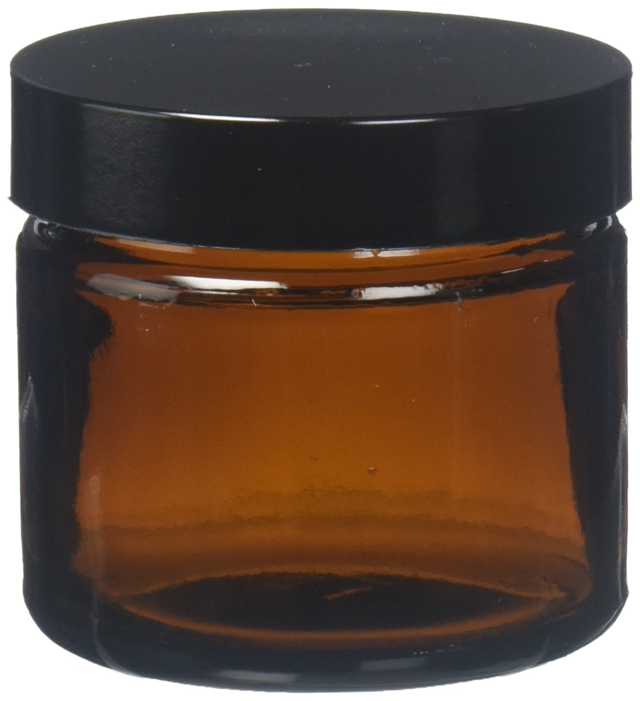 Kimble 5420253C-26 Glass Straight-Sided Jar with Cap, PTFE-Faced LDPE Foam Liner, Amber, 60ml Capacity (Case of 216)