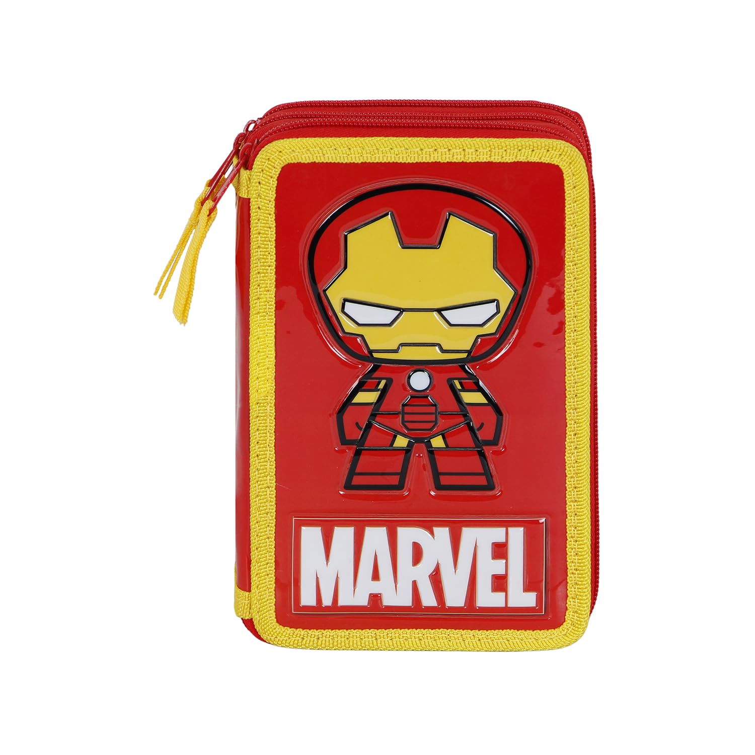 Iron Man Alloy-Astuccio con Matite Triplo, Rosso, 14 x 21 cm