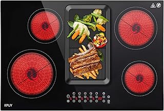 KPUY Electric Cooktop 30 Inch(220-240V for Hard Wire, No Plug), 8500W 5 Burner Built-in Countertop Burner, Sensor Touch, 9...
