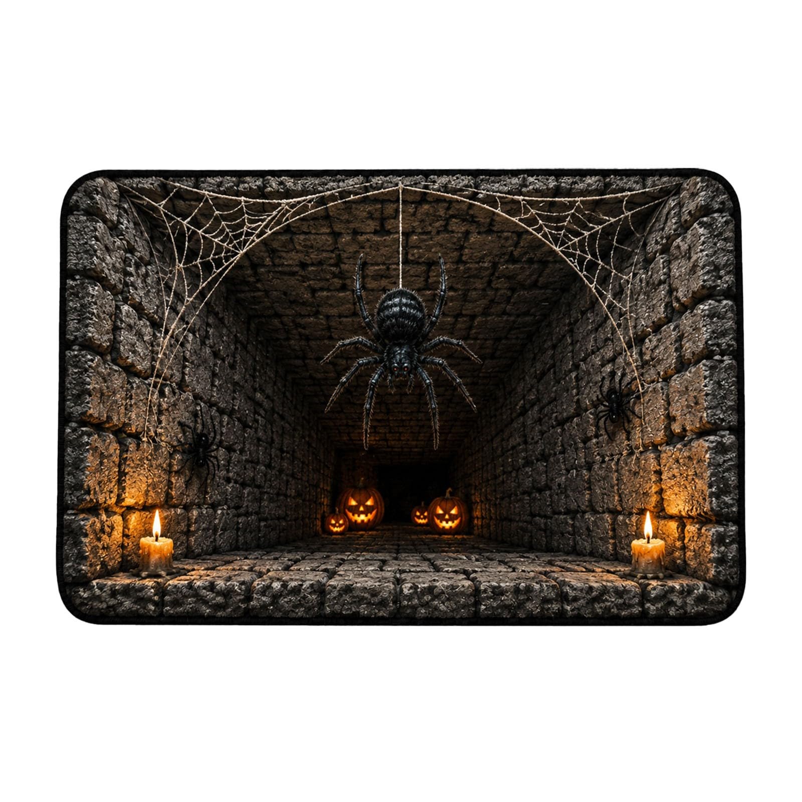 Halloween Decorations Halloween Door Mat 3D Optical Illusion Rug Spooky Front Door Decor Rectangle Round Pattern Carpet Non Slip Indoor Area Rug for Living Room Bedroom Outdoor Party Decor
