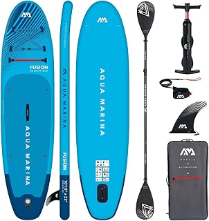 Aqua Marina Fusion 10'10" – Aufblasbares SUP Board Allround für Anfänger – Stand Up Paddle Board Komplettset – Limited Edition Blau