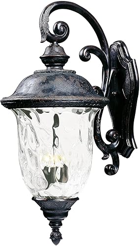 Miniatura 1 de Maxim 40498WGOB Carriage House VX - Aplique de pared resistente para exteriores, vidrio de agua, 3 luces, 120 vatios en total, 31 pulgadas de alto x