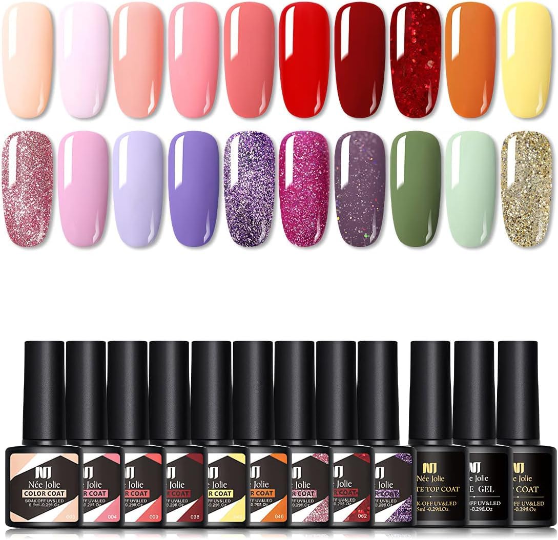Sponsored Ad – Goreem Gel Nail Polish Set 23Pcs Nail Gel Kit with 20 Colors Gel Nail and Base Gel + Top Coat+ Matte Top Coat for Nail Art Salon for Women 3# Environmental & Healthy Gel Polish Kit