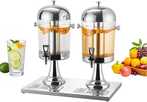 Miniatura 10 de VEVOR Dispensador de bebidas, dispensador de bebidas de 2.1 galones para fiestas, dispensador de jugo de acero inoxidable + plástico con cámara