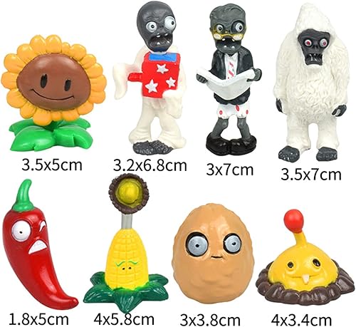 Miniatura 2 de JHESAO Juego de 16 juguetes de plantas PVZ, figuras de zombis, serie PVZ, juguetes de PVC de felpa, gran regalo para niños y fanáticos, cumpleaños y
