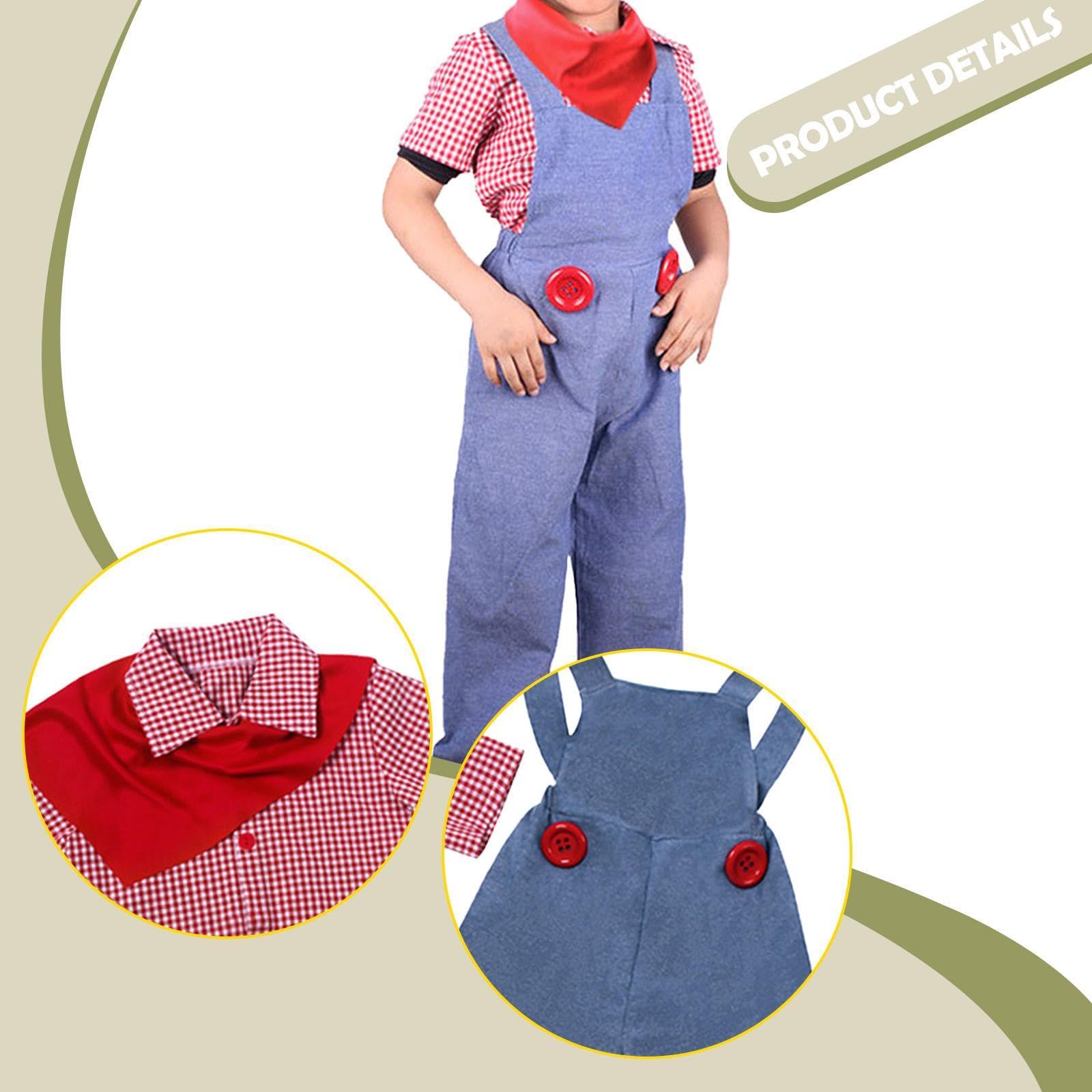1 Completo da Bambino Costume Grembiule Camicia Sciarpa Realizzato in Poliestere Adatto per Giochi di Ruolo Halloween Feste Compleanno, M