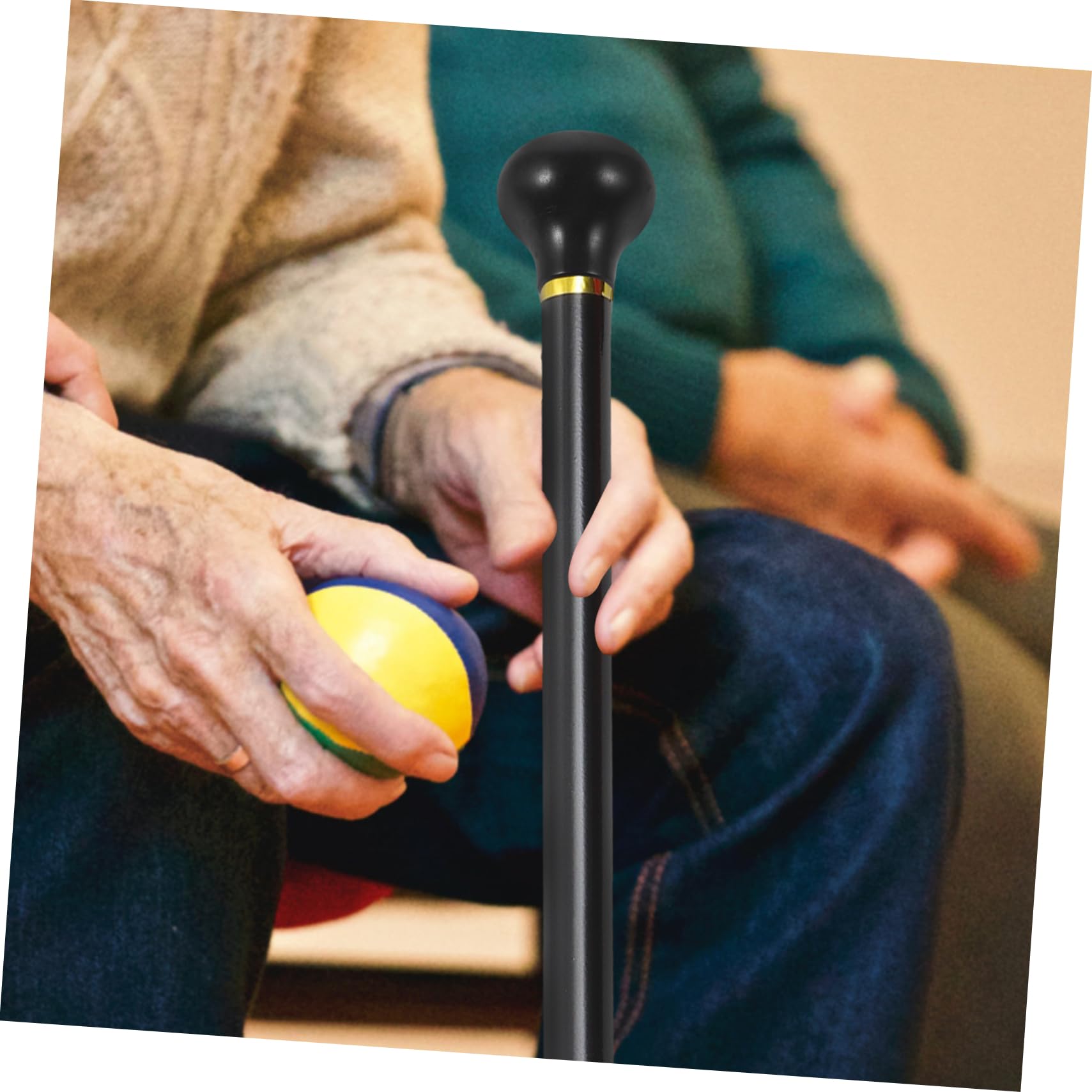 Poignée de Bâton en Bois Massif Antidérapante et Légère, Pommeau de Canne Élégant pour Seniors et Personnes en Convalescence, Accessoire de Remplacement Robuste