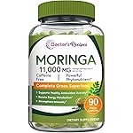 Doctor\'s Recipes Moringa 11,000 mg Strength, Complete Green Superfood, Natural Antioxidant Support, Non-GMO, 90 Vegan Caps, No Caffeine Soy Gluten