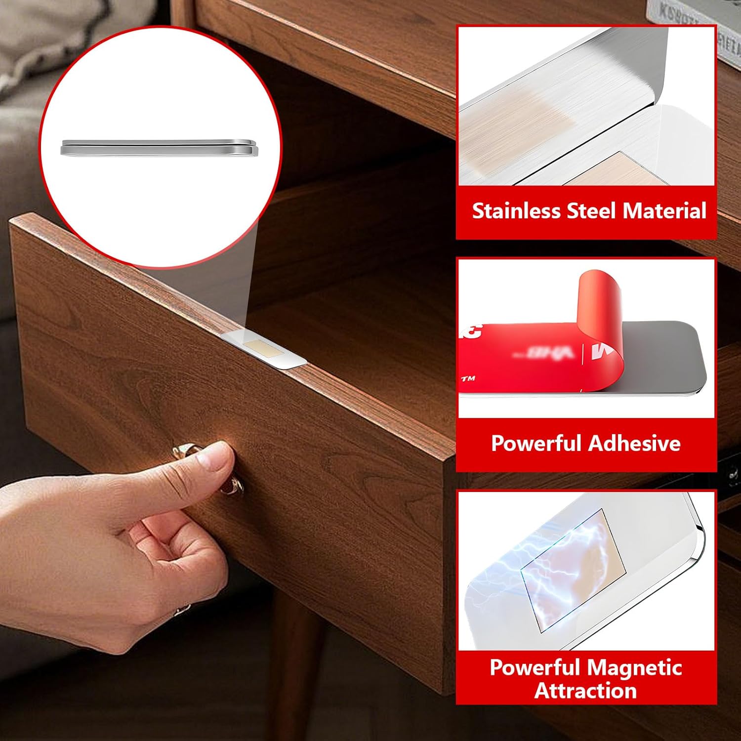 Uitra Thin Cabinet Door Magnetic Catch Magnetic Door Catch Stainless Steel Material Cabinet Magnets for Closure (30 Pack)