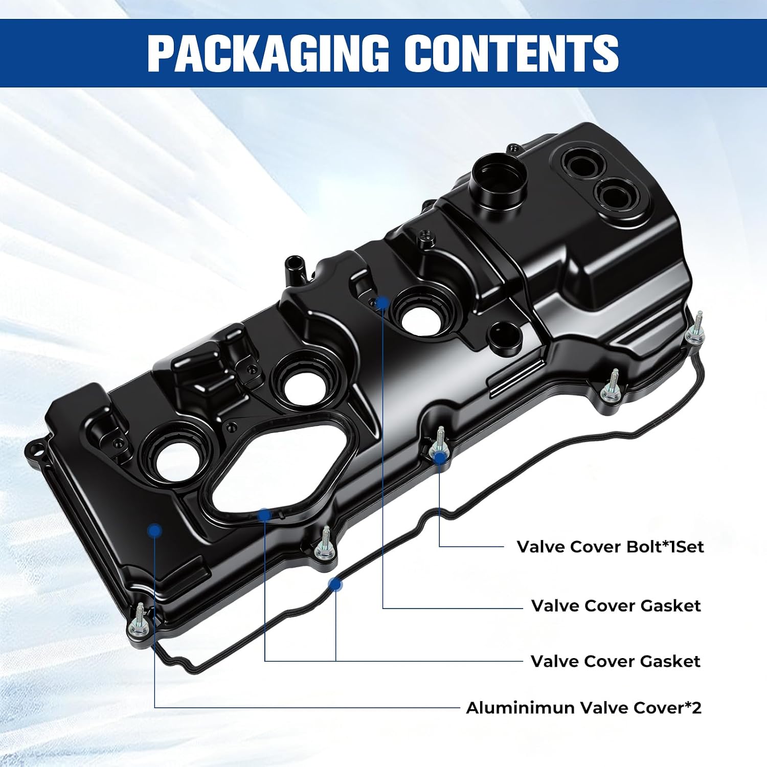 Upgrade Aluminum Engine Valve Cover Kit Compatible with Ford F-150 2013-2016, Expedition 15-17, Transit 150 250 350 15-22, Lincoln Navigator includes Left & Right Replaces # BL3Z-6582-H DL3Z-6582-C