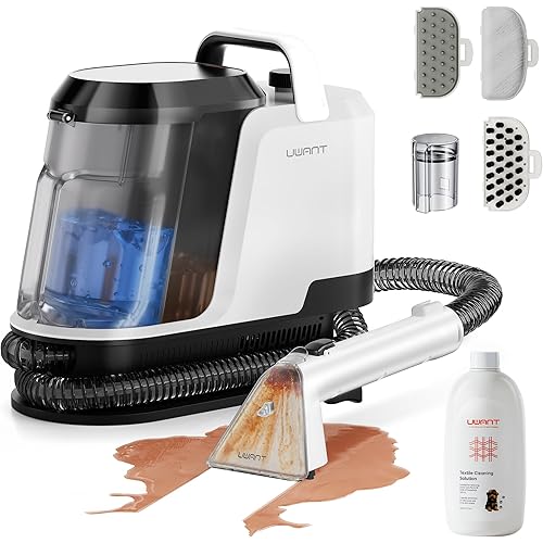 uwant Carpet Cleaner Machine 18Kpa Powerful Suction Upholstery Cleaner for Pet, Portable Carpet Cleaner with Cleaning Tools&Self-cleaning for Spot, Cars,Rug,Furniture