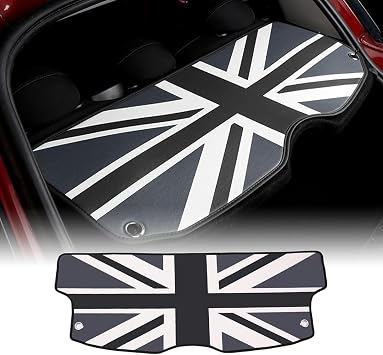 for BMW Mini Cooper F60 Countryman Leather Car Boot Trunk Parcel Shelf Tray Cover Leather Mat Protection Car Interior Accessories Union Jack Gray