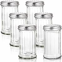 Vista 6 de Tebery Paquete de 2 dispensadores de azúcar de vidrio de 12 onzas, vertidor/coctelera con tapa de acero inoxidable, estilo retro