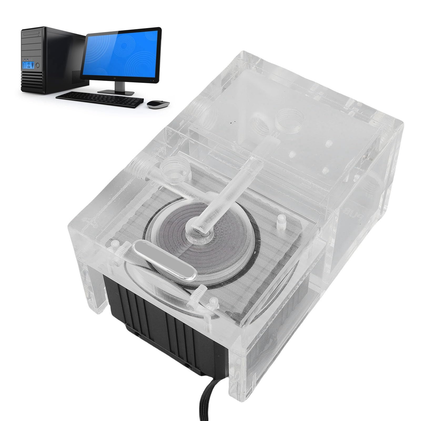 Zestaw Zbiorników Pompy Wodnej do Komputera PC Trwały i Wydajny Zbiornik Odśrodkowej Pompy Wodnej do Komputera do Gier Akryl i Stop Aluminium 150 Ml