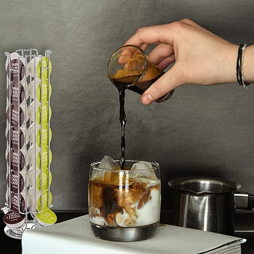 Vista 7 de Exzact Soporte para cápsulas de café compatible con Dolce Gusto, no vendido ni cubierto por Dolce Gusto, soporte giratorio para cápsulas de café