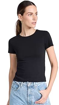 SLVRLAKE Women's Baby Tee Raven, Raven, Black, XS at Amazon