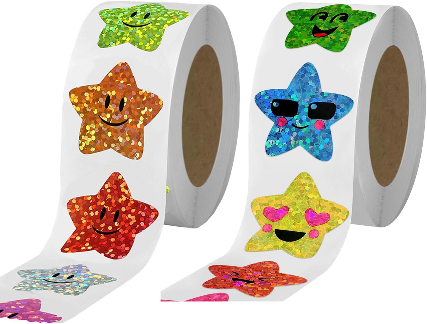 700Pcs Star Stickers and 700Pcs Expression Stickers for Kids Reward Happy Face Stickers for School Reward Behavior Chart Students Teacher Supplie(1inch 8 Colors)