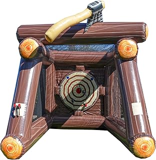 XJUMP 13ft Axe Throwing Inflatable Target Game, Professional Grade 15oz PVC Vinyl with Foam Axes, Toss Game for Kids and Adults, Rental, Birthday, Party Use, Indoor & Outdoor Play