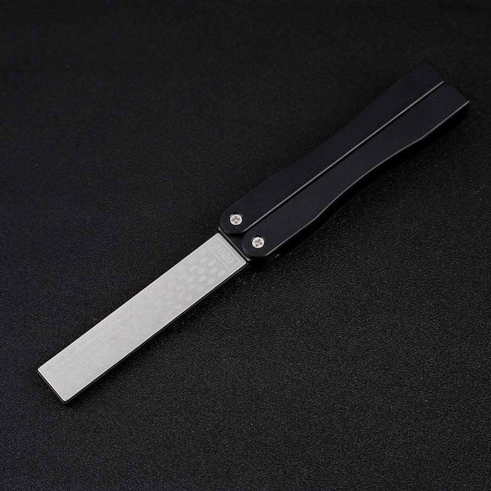 400/600 Grit Pocket Knife Sharpener Folding Diamond Knife Sharpener Double-Sided Sharpening Stone for Outdoor Camping Garden Kitchen