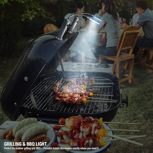 Miniatura 2 de Luces de parrilla para barbacoa, base magnética, luces LED superbrillantes, cuello de cisne flexible de 360 grados, resistente a la intemperie,