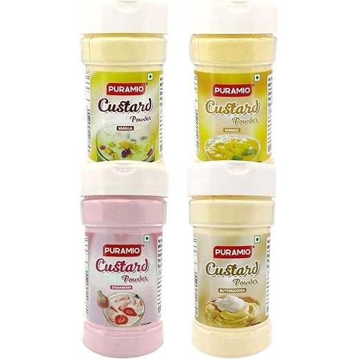 Puramio Custard Powder - Vanilla, Strawberry, Mango,