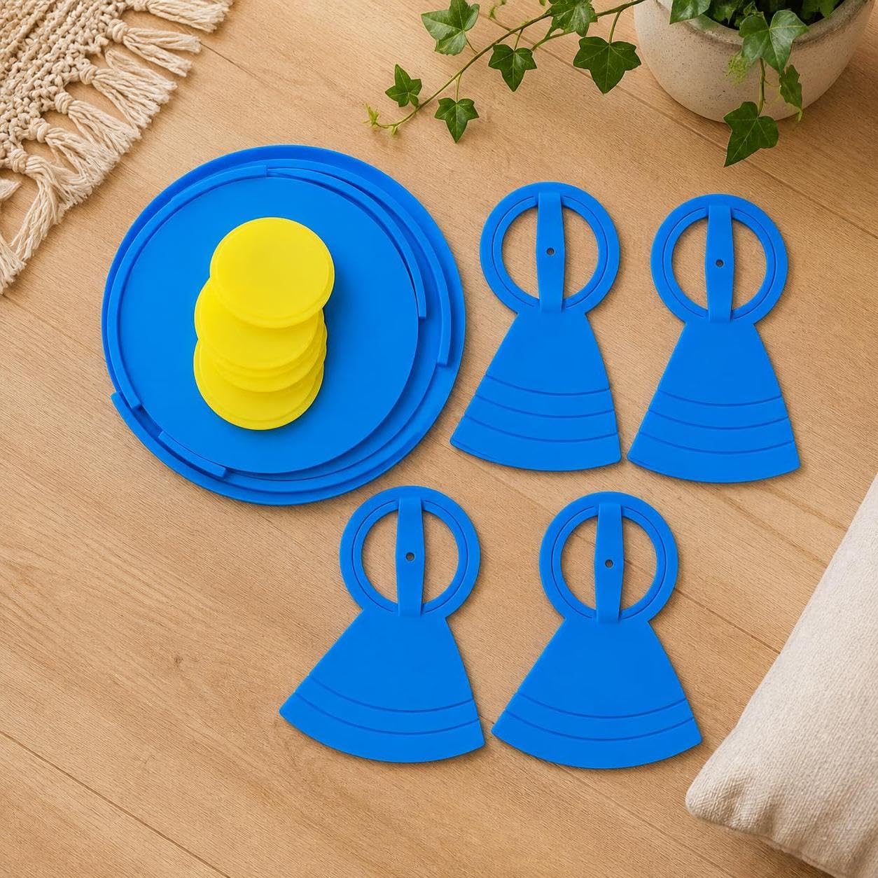 Plaque Sourdine pour en Silicone Surface Non Glissante pour Atténuer le Son Préserver les Peaux Lors Séances Pratique sur Jazz Tom, Bleu