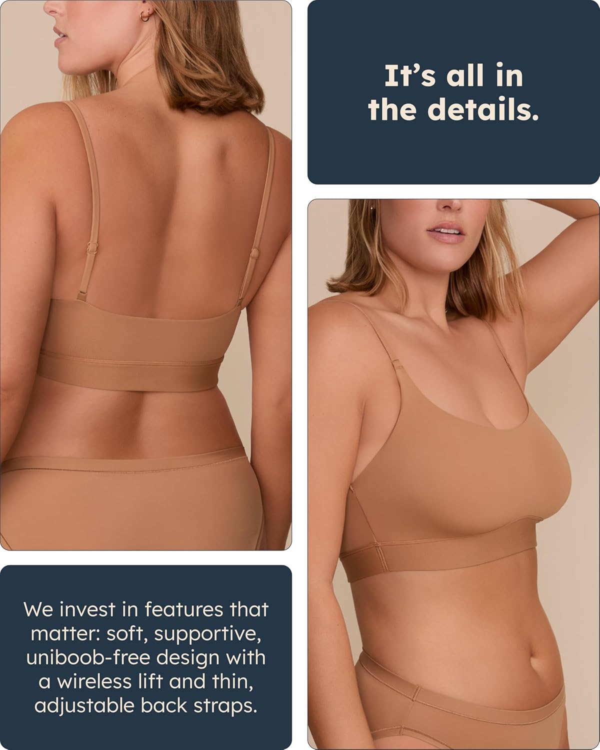 Harper Wilde Bliss Scoop Bralette - Ultra-Soft & Lightweight, Wire-Free Scoop Neck Bralette for Women - Image 4