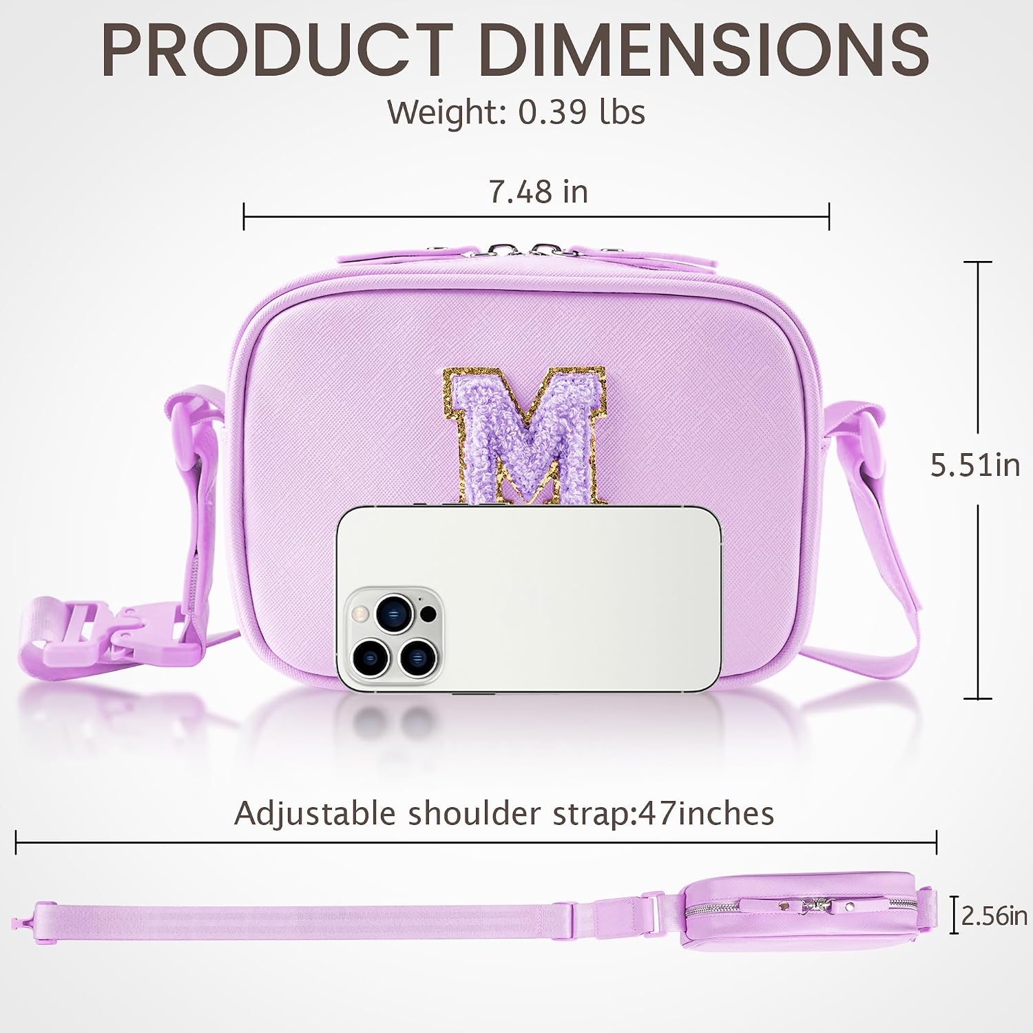 Crossbody Bags for Women and Girls,PU Leather Small Purse with Initial A-Z - Teacher Gifts image 4