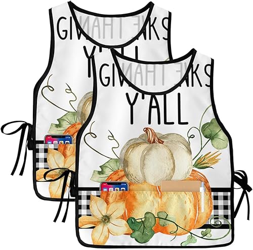 Universal Cobbler Apron with 2 Pockets Unisex Waterproof Chef Aprons Adjustable Washable Bib Apron