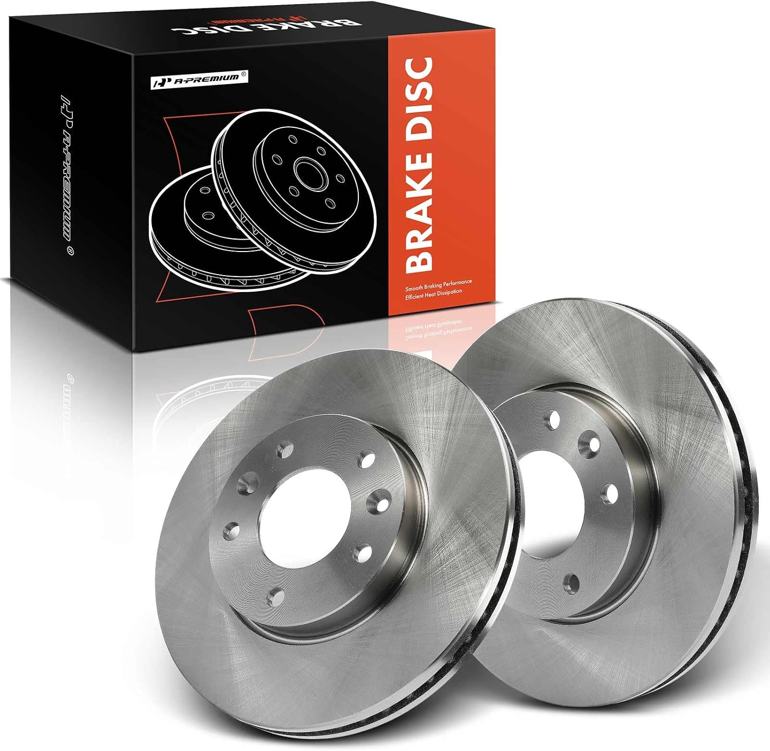 A-Premium 10.86 inch (276mm) Front Vented Disc Brake Rotors Compatible with Select Kia Models - Sedona 2004-2005 3.5L, 2-PC Set