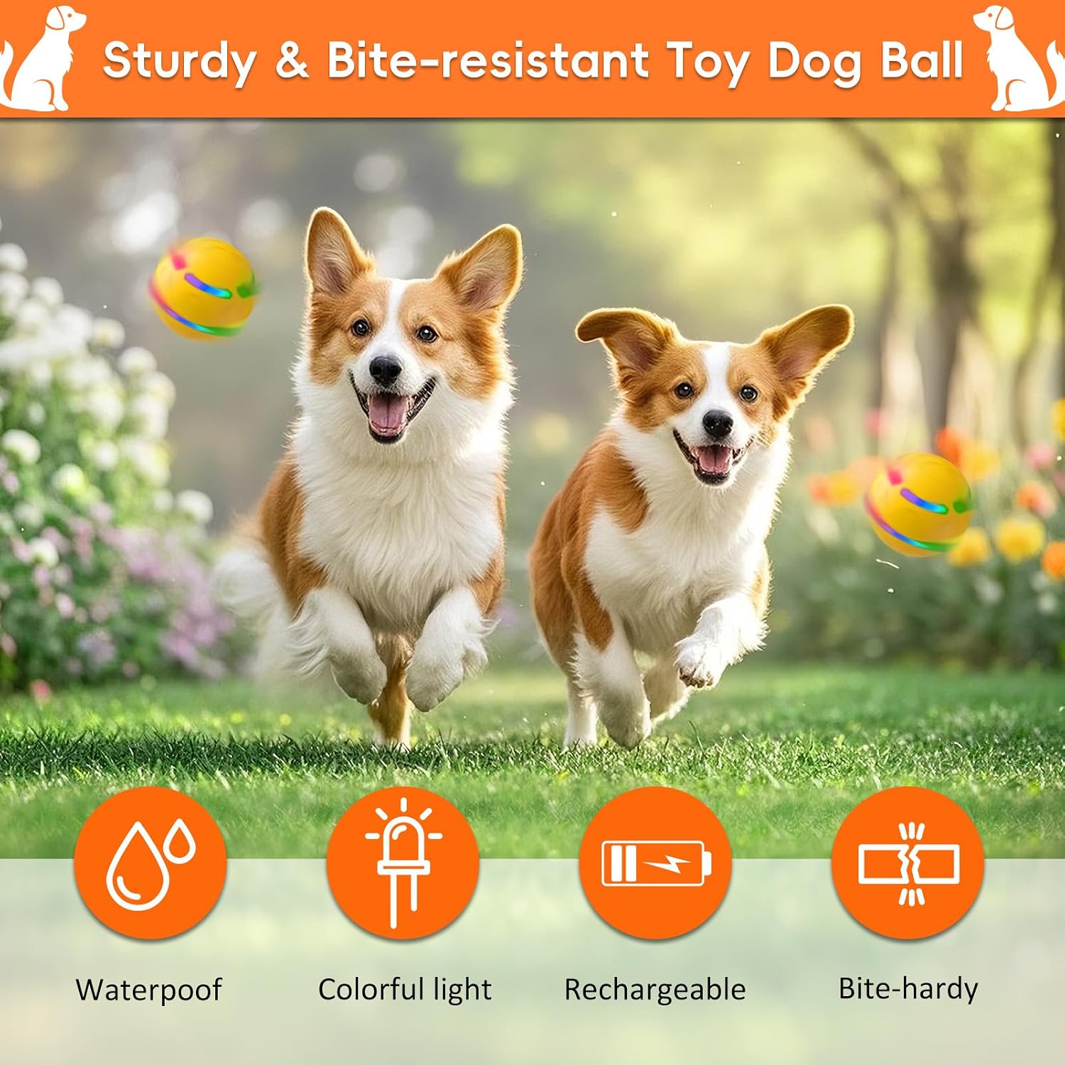 Smart Interactive Dog Ball, Interactive Dog Toys with Remote Control, Automatic Moving Pet Ball for Medium and Large Dogs, TPU Material, Rechargeable Vibrating Bouncing Pet Toy image 4