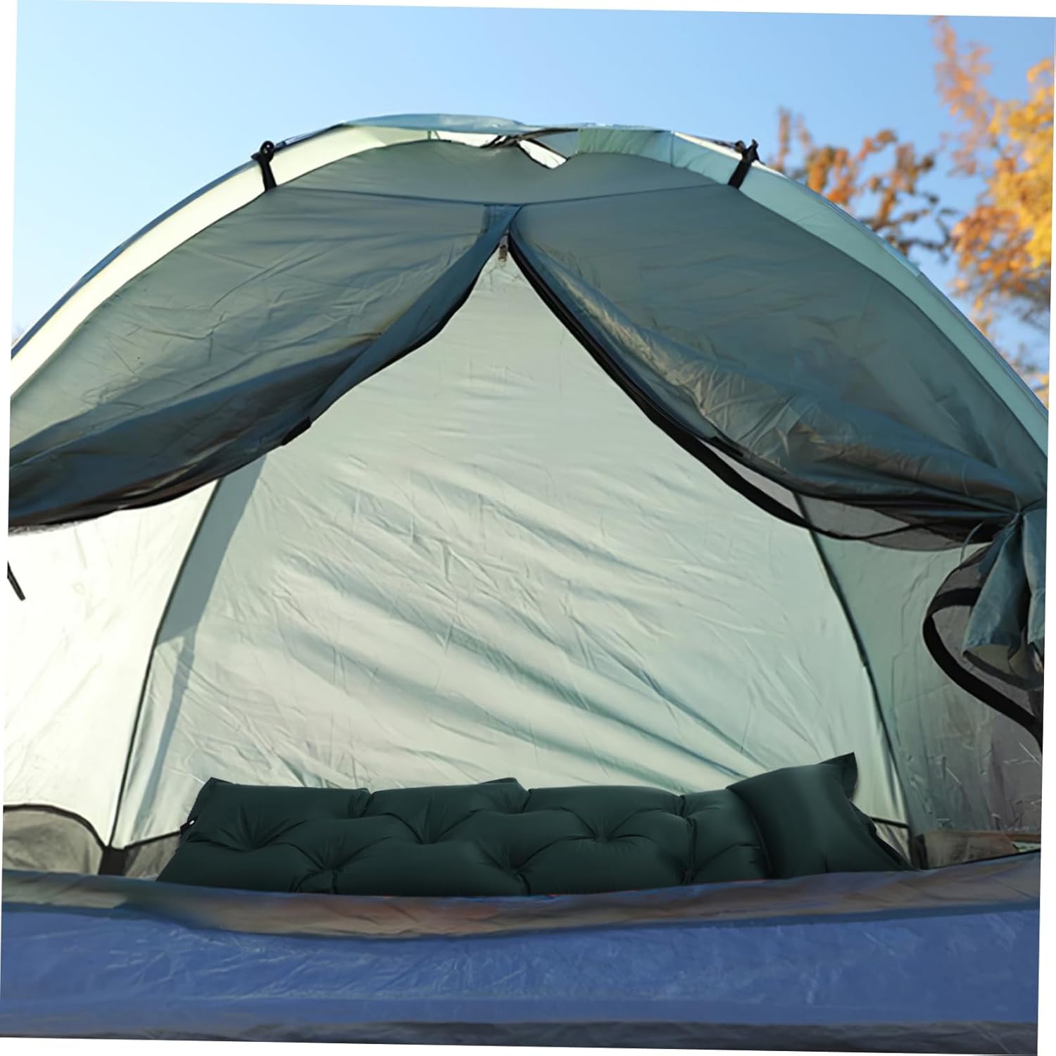 Camping Mat Self Inflating Sleeping Pad with Pillow Lightweight and Mattress for Outdoor Activities Durable Skin Friendly Surface for Hiking